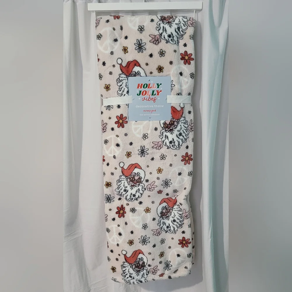🎄 Holly Jolly Vibes Santa Claus Throw Blanket 🎅